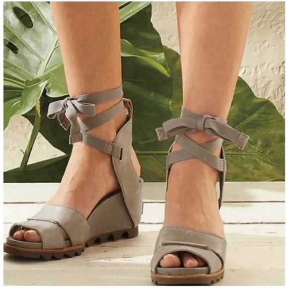 Sorel Joanie Wrap Wedge Leather Sandals - Picture 14 of 16
